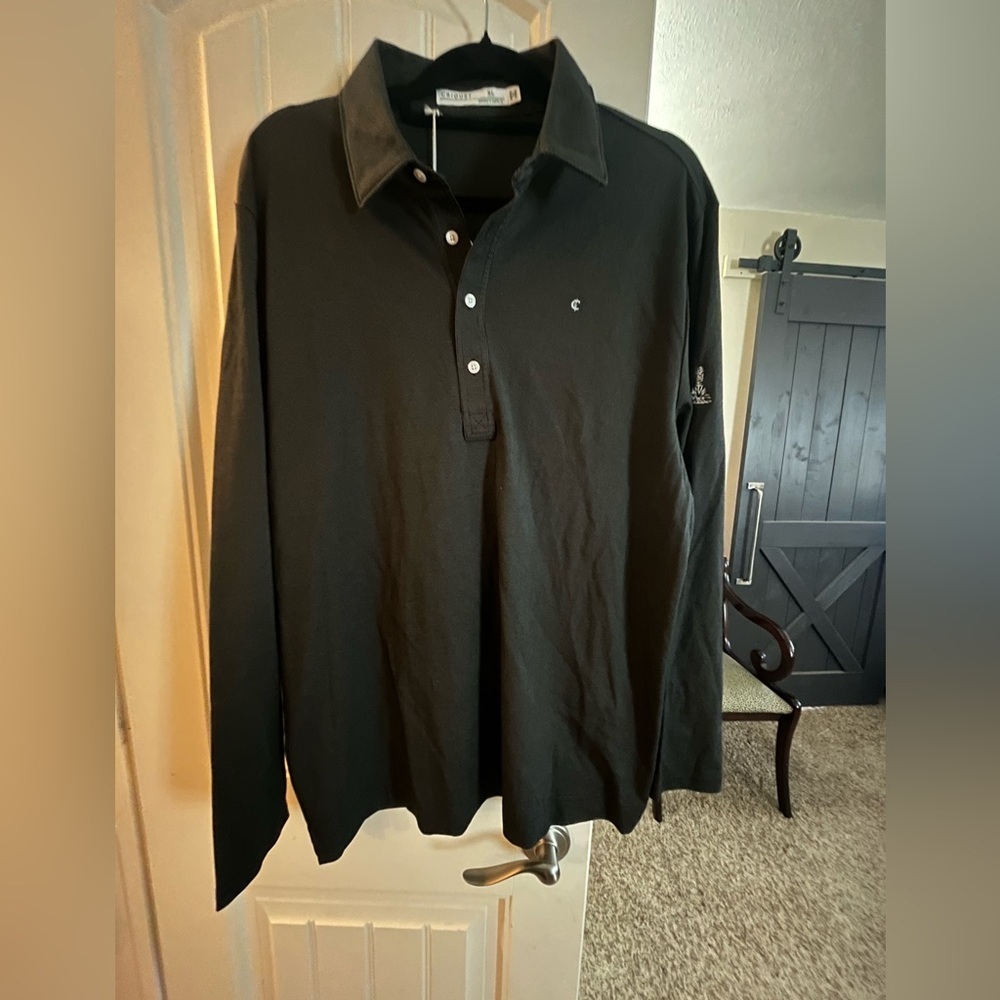 NWT Criquet Black Long Sleeve Polo Shirt, size XL